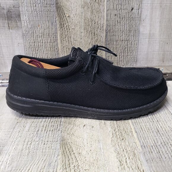 Hey Dude Wally Funk Mono Shoes Men’s Size 10 Shade Black Lace Up Lightweight - Picture 1 of 9